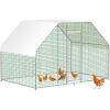 VEVOR Large Metal Chicken Coop with Run, Walkin Chicken Run for Yard with Waterproof Cover, Outdoor Poultry Cage Hen House