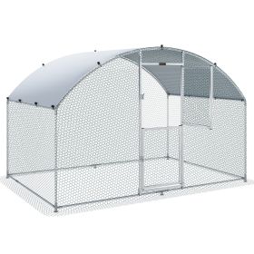 VEVOR Large Metal Chicken Coop with Run, Walkin Chicken Coop for Yard with Waterproof Cover, 6.6 x 9.8 x 6.6 ft