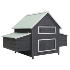 Chicken Coop Gray 61.8"x38.1"x43.3" Wood