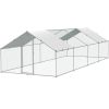 VEVOR Large Metal Chicken Coop with Run, 9.8x25.6x6.5 ft Walk-in Chicken Runs for Yard with Cover