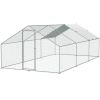 VEVOR Large Metal Chicken Coop, 9.8x19.3x6.5 ft Walk-in Chicken Runs for Yard with Cover