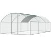 VEVOR Large Metal Chicken Coop with Run, 9.8x19.3x6.5 ft Walk-in Chicken Runs for Yard with Cover