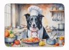 Border Collie The Chef Memory Foam Kitchen Mat Machine Washable Anti-Fatigue Mat Cushion Comfort Bath Mat or Kitchen Rug