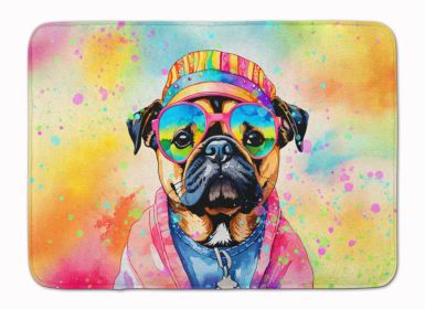 Pug Hippie Dawg Memory Foam Kitchen Mat Machine Washable Anti-Fatigue Mat Cushion Comfort Bath Mat or Kitchen Rug