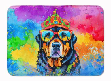 Rottweiler Hippie Dawg Memory Foam Kitchen Mat Machine Washable Anti-Fatigue Mat Cushion Comfort Bath Mat or Kitchen Rug