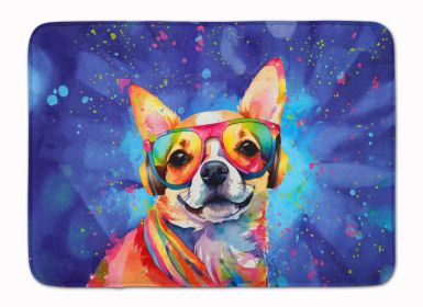 Chihuahua Hippie Dawg Memory Foam Kitchen Mat Machine Washable Anti-Fatigue Mat Cushion Comfort Bath Mat or Kitchen Rug