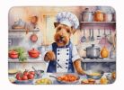 Welsh Terrier The Chef Memory Foam Kitchen Mat Machine Washable Anti-Fatigue Mat Cushion Comfort Bath Mat or Kitchen Rug