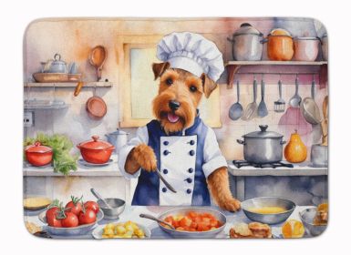 Welsh Terrier The Chef Memory Foam Kitchen Mat Machine Washable Anti-Fatigue Mat Cushion Comfort Bath Mat or Kitchen Rug