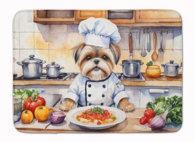 Lhasa Apso The Chef Memory Foam Kitchen Mat Machine Washable Anti-Fatigue Mat Cushion Comfort Bath Mat or Kitchen Rug