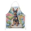 Miniature Pinscher Spring Path Apron Cooking Kitchen Server Baking Crafts Gardening for Adult Women Men, Unisex, Large, Multicolor