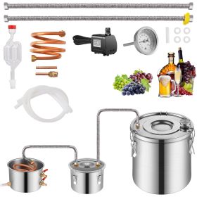 VEVOR Moonshine Still Water Alcohol Distiller 3Gal w/Thumper Keg & 8W Water Pump