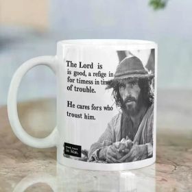 11oz Ceramic Mug - 'The Lord is My Refuge' Inspirational Christian Gift | Microwave & Dishwasher Safe | White with