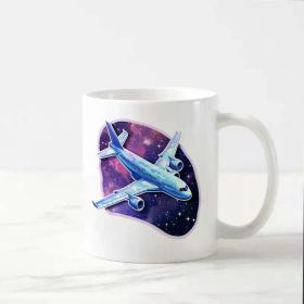1pc Cosmic Journey Insulated Ceramic Coffee Mug, 11 Oz Reusable Multipurpose Travel-Themed Hot And Cold