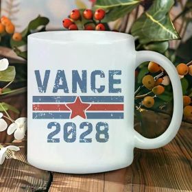 1pc Vance 2028 Ceramic Coffee Mug - Insulated, Reusable, Hand Wash Only - Multipurpose Cup for All Beverages &