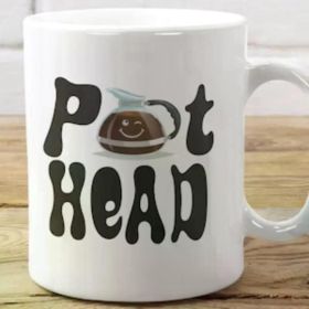 1pc 11oz Ceramic Coffee Mug or Tea Cup - Funny Pot Head Design, Insulated, Dishwasher Safe, Multipurpose - Color
