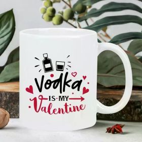 Valentine'S Vodka-Themed Ceramic Coffee Mug - Insulated, Reusable, Hand Wash Only - Ideal Gift for Coffee Lovers, Men