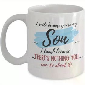 Son, 11oz Ceramic Coffee Mug, Reusable Insulated Cup, Machine Washable, Perfect for Graduation, Valentine's,