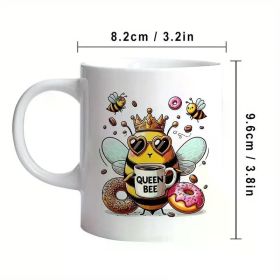 Queen Bee Ceramic Coffee Mug | Unique Holiday Gift | Microwave And Dishwasher Safe | Insulated Reusable Cup for