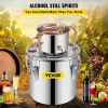 VEVOR Water Alcohol Distiller, 3 Gal, Distillery Kit w/Circulating Pump, Alcohol Still Copper Tube, Whiskey Distilling Kit w/Build-In Thermometer
