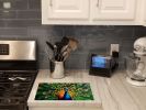 NEW Peacock Glass Cutting Board Decorative Tempered Glass Kitchen Cutting and Serving Board Large Size Chopping Board