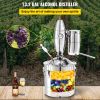 VEVOR 50L 13.2Gal Water Alcohol Distiller 304 Stainless Steel Alcohol Still Wine Making Boiler Home Kit with Thermometer for Whiskey Brandy Essential