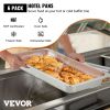 VEVOR 6 Pack Steam Table Pans 20.9 x 12.8 x 2.6 Inch Deep Steam Table Pan Full Size 8.5L Deep Food Container Stainless Steel Oven Tray Hotel Pans Anti