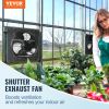 VEVOR Shutter Exhaust Fan, 16'' with Temperature Humidity Controller, EC-motor, 2650 CFM, 10-Speed Adjustable Wall Mount Attic Fan