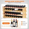 VEVOR 72 Bottle Upgrade Modular Wine Rack Bamboo Wood Display Shelf 8-Tier