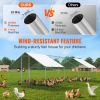 VEVOR Large Metal Chicken Coop with Run, 9.8x25.6x6.5 ft Walk-in Chicken Runs for Yard with Cover