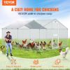 VEVOR Metal Chicken Coop, 13.1 x 9.8 x 6.6 ft Large Chicken Run, Peaked Roof Outdoor Walk-in Poultry Pen Cage for Farm or Backyard