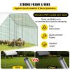 VEVOR Large Metal Chicken Coop with Run, Walkin Chicken Run for Yard with Waterproof Cover, Outdoor Poultry Cage Hen House