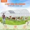 VEVOR Large Metal Chicken Coop with Run, 19.7x9.8x6.6ft, Walkin Poultry Cage for Yard with Waterproof Cover