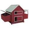 Chicken Coop Red 61.8"x38.1"x43.3" Wood