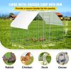 VEVOR Large Metal Chicken Coop with Run, Walkin Chicken Run for Yard with Waterproof Cover, Outdoor Poultry Cage Hen House