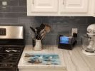 Gulls Scavenging Glass Cutting Board Decorative Tempered Glass Kitchen Cutting and Serving Board Large Size Chopping Board
