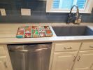 Lots of Red Cardigan Corgi Dish Drying Mat Absorbent Dish Drying Mat Pad for Kitchen Counter Dish Drainer Mat for Countertop, 14 x 21", Multicolor