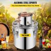 VEVOR Moonshine Still 9.6Gal 38L, Distillery Kit with Circulating Pump, Alcohol Still Copper Tube, Whiskey Distilling Kit w/Build-In Thermometer