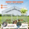VEVOR Metal Chicken Coop, 13.1 x 9.8 x 6.6 ft Large Chicken Run, Peaked Roof Outdoor Walk-in Poultry Pen Cage for Farm or Backyard