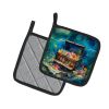 Treasure Chest Pair of Pot Holders Kitchen Heat Resistant Pot Holders Sets Oven Hot Pads for Cooking Baking BBQ, 7 1/2 x 7 1/2