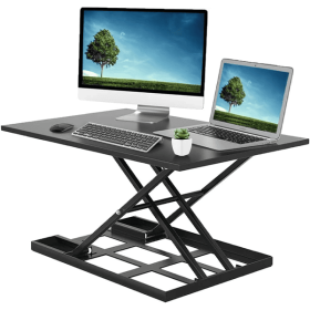 Adjustable Height Standing Desk, Ergonomic Rising Computer Table, Foldable Desk, Portable And Easy To Move, Large Wide Rising Tabletop Computer T (Color: Black)