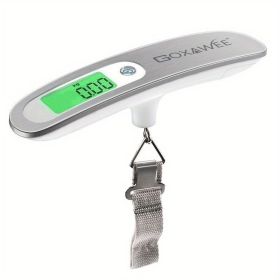 GOXAWEE 110lb/50kg Digital Handheld Luggage Hanging Baggage Scale With Backlight LCD Display (Items: With Strap-Silvery)