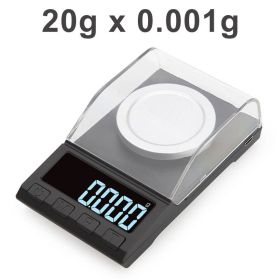0.001g High Precision digital Carat Scale Medicinal Electronic Jewelry Scales Gold Germ Laboratory Balance milligram scale (Ships From: China, Color: 20g 0.001g)