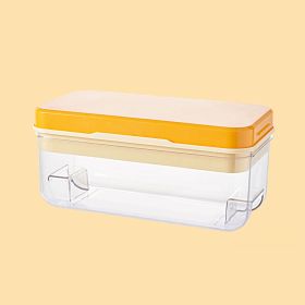 1pc Ice Cube Tray Mold With Lid And Bin; 32-cell Ice Cubes Mold; Ice Tray For Freezer; Ice Freezer Container; Spill-Resistant Removable Lid & Ice (Color: yellow)
