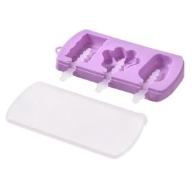 1pc Ice Cream Mold; Handmade DIY Making Ice Ball; Cute Cartoon Grinder; Household Silicone Ice Stick; Ice Ball; Homemade Ice Cube; Cheese Pastry (Color: Purple-Ice Cream Mold)